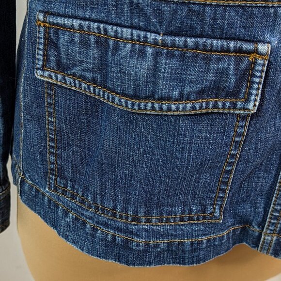 EDDIE BAUER Classic Four Pocket Mid Length Jean Jacket Medium Wash Size Small - Picture 5 of 13